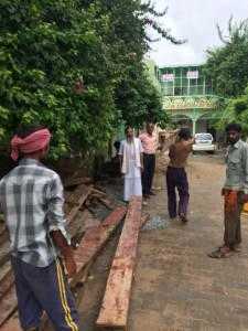 Bau der Studentenherberge für Jiva Vrindavan